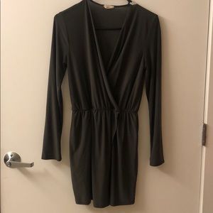 Gray wrap dress